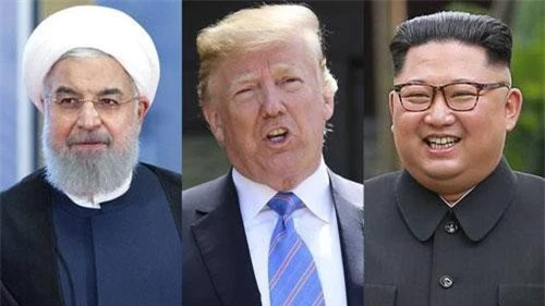 Từ trái qua phải: Tổng thống Iran Hassan Rouhani, Tổng thống Mỹ Donald Trump và nhà lãnh đạo Triều Tiên Kim Jong Un (Ảnh: Getty)