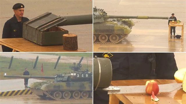 Xe tăng Nga có thể thực hiện được nhiều kỹ thuật đặc biệt như bổ táo, mở thùng đạn (Ảnh: RT).