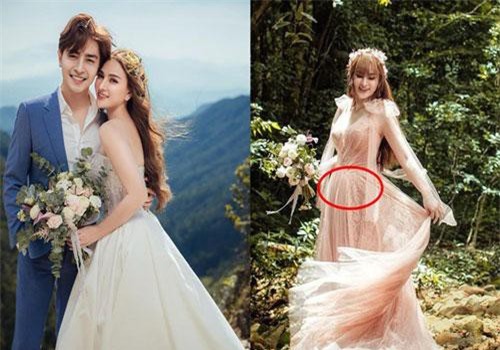 Khẳng định không cưới chạy bầu, ảnh cưới của Thu Thủy vẫn tiếp tục khiến dân mạng hoài nghi khi nhìn đến vòng 2