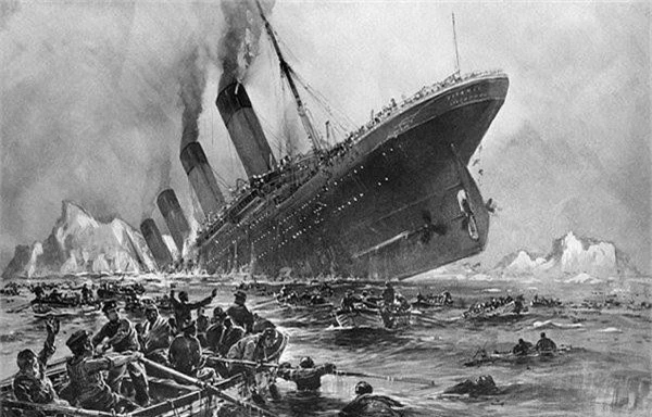 Cảnh tượng tàu Titanic đang chìm đắm do va phải băng ngày 14/4/1912