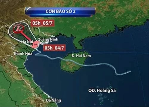 Hướng đi của bão.