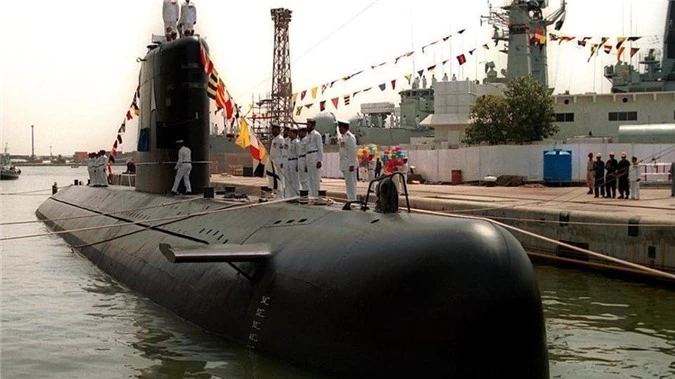 PNS Saad - tàu ngầm tối tân nhất thuộc lớp Agosta của Pakistan. Ảnh: AP