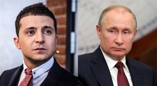 Tổng thống Nga Vladimir Putin (phải) Tổng thống Ukraine Vladimir Zelensky (Ảnh: Duran)