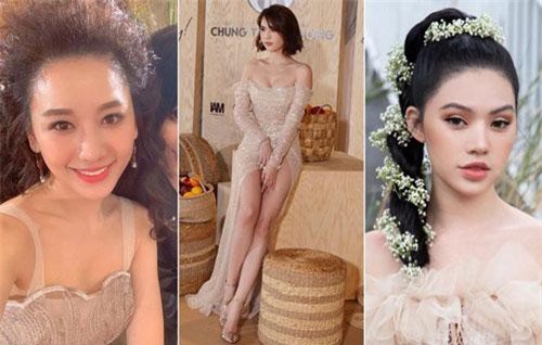 Ngọc Trinh nơm nớp "lộ hàng", lọt thỏm giữa dàn người đẹp tóc "siêu to khổng lồ" như Hari Won, Jolie Nguyễn