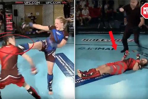 CLIP: Nữ võ sĩ chịu đòn siêu giỏi, dính 2 cú ‘head-kick’ và bất tỉnh nhưng vẫn muốn đấu tiếp
