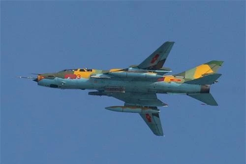 Tiêm kích - bom Su-22UM3K. Ảnh: Quân đội nhân dân.