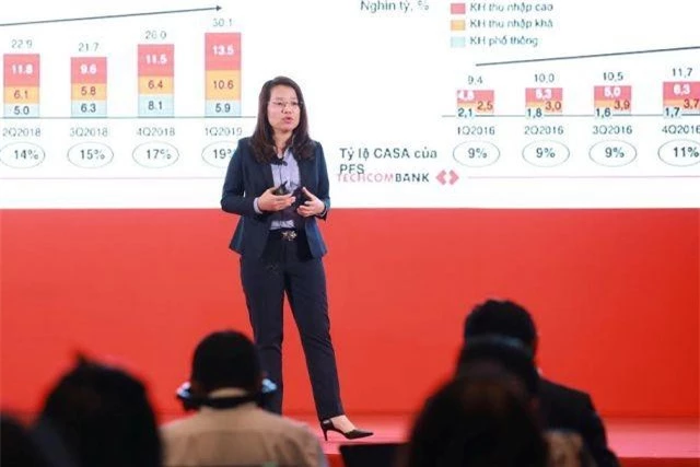Bà Lê Thị Bích Phượng - Giám đốc Khối Dịch vụ ngân hàng và Tài chính cá nhân tự tin với sự tăng trưởng của phân khúc cá nhân của Techcombank
