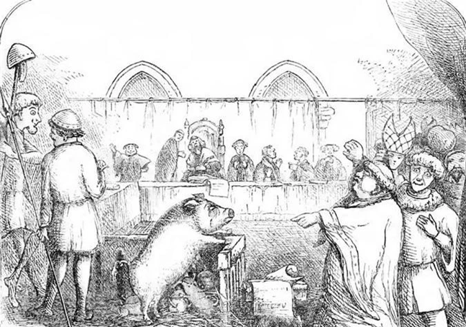 Phiên tòa xét xử con lợn về tội giết người vào năm 1457.