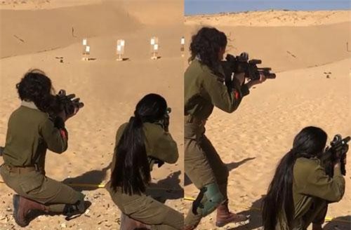Clip: Nữ quân nhân Israel nhả đạn đầy uy lực trên sa mạc