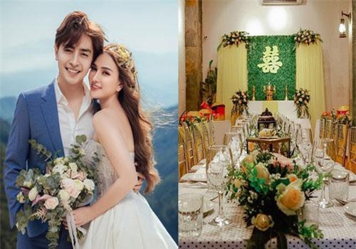 Cận cảnh không gian hôn lễ ngọt ngào, ấm cúng của Thu Thủy và chồng điển trai