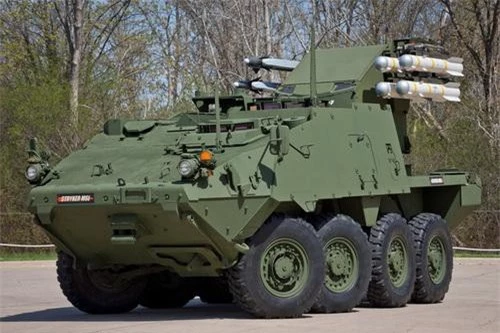 Xe thiết giáp đa năng phòng không - chống tăng Stryker MSL của Mỹ. Ảnh: Tập đoàn Boeing.