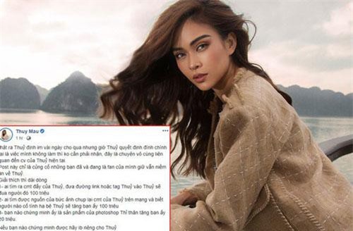 Mâu Thủy tuyên bố tặng 100 triệu cho ai chứng minh được cô viết bình luận có ý xúc phạm Trương Thế Vinh