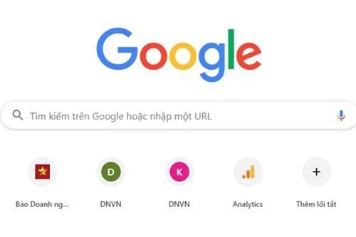 Giao diện của Google Chrome.