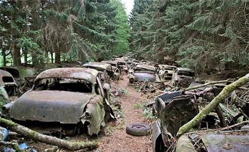 "Bãi xe ma" bí hiểm nhất thế giới được tìm thấy trong một khu rừng gần làng Chatillon, phía nam nước Bỉ. Những hình ảnh gợi nhắc đến khung cảnh hoang vắng, ma mị trong những bộ phim kinh dị.