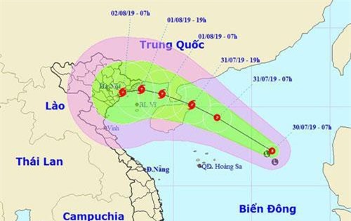 Vùng áp thấp ở Biển Đông đã mạnh lên thành áp thấp nhiệt đới