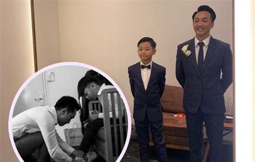 Tan chảy trước khoảnh khắc Cường Đô La cột dây giày cho con trai Subeo trong hôn lễ của mình cùng Đàm Thu Trang