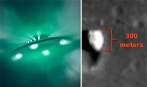 NASA làm lộ hình ảnh UFO khổng lồ dài 300 mét trong miệng núi lửa trên Mặt trăng? - Ảnh 1
