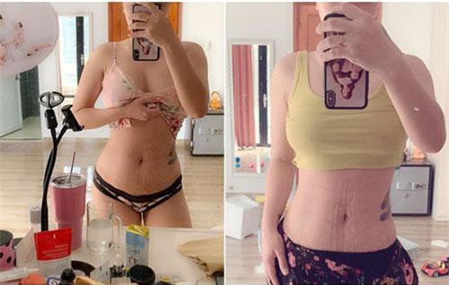 Sinh liền 3 con nhưng Hải Băng vẫn khiến cư dân mạng trầm trồ bởi vòng 2 phẳng lì, bí quyết không khó thực hiện