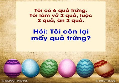 Nhờ các bạn trả lời giúp: Tôi còn mấy quả trứng?