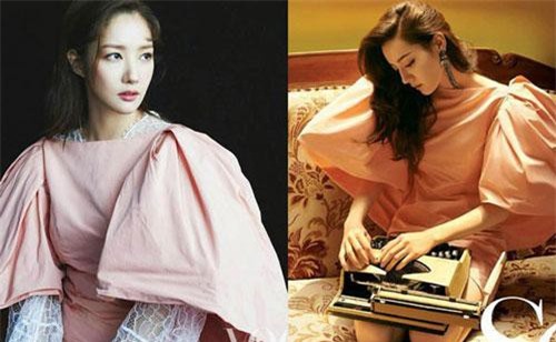 Thần thái tuy có hơn nhưng Park Min Young vẫn bị trừ 1 điểm vì váy kém phẳng phiu khi chụp hình tạp chí