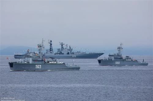 Cặp đôi tàu quét thủy lôi thuộc biên chế hạm đội. Ảnh: Anton Blinov