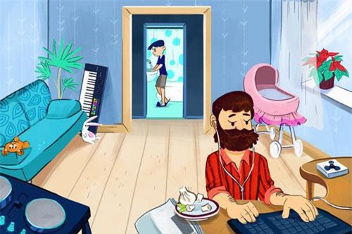 Bạn có đoán được nghề nghiệp của người bố trong tranh?