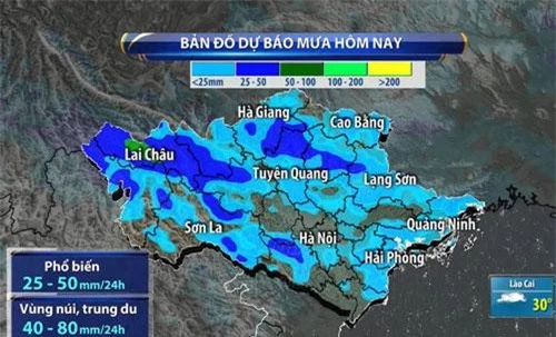 Hôm nay, nhiều nơi trên cả nước sẽ tiếp tục mưa lớn.