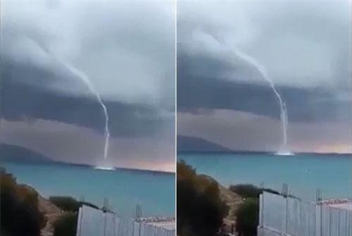 UFO kỳ lạ hút nước từ dưới biển lên trời