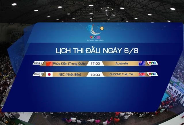 Lịch thi đấu và trực tiếp VTV Cup Tôn Hoa Sen 2019 ngày 6/8