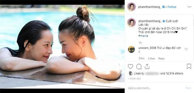 Chị đại Thanh Hằng đăng tải bức hình siêu tình tứ cùng với "cô em" Chi Pu từ Chị Chị Em Em. Thanh Hằng cũng đã không ít lần "khoe" màn kết hợp đáng mong chờ mùa đông này trên instagram của mình.