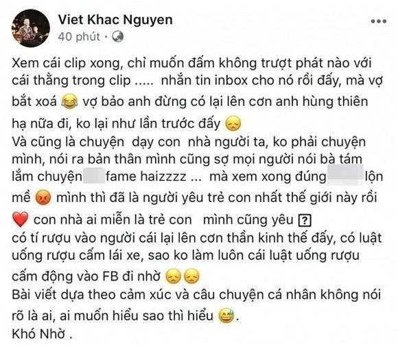 Tâm trạng bức xúc không kiềm chế được của Khắc Việt sau khi xem đoạn clip