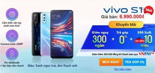 Khách hàng mua Vivo S1 được giảm giá bán 300.000 đồng.