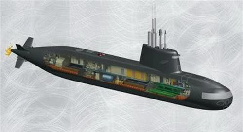 Đồ họa tàu ngầm S-1000 - sản phẩm hợp tác Nga - Italia. Ảnh: Naval Today. Đồ họa tàu ngầm S-1000 - sản phẩm hợp tác Nga - Italia. Ảnh: Naval Today.