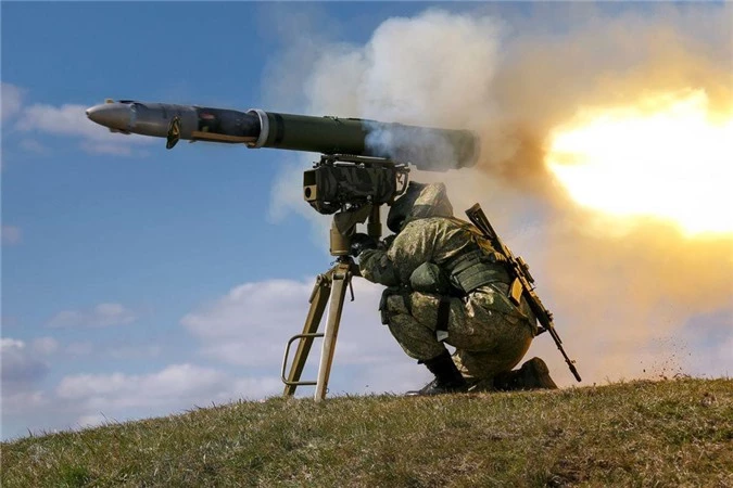 Phóng tên lửa chống tăng Kornet. Nguồn ảnh: Wikipedia
