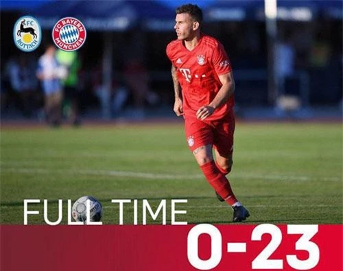 Bayern Munich "vùi dập" CLB Rottach-Egern với tỷ số 0-23.