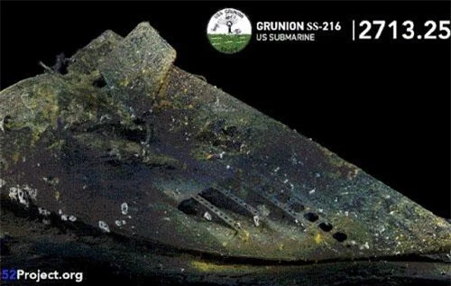 Một hình ảnh 3D của phần đầu mới được tìm thấy của tàu Grunion USS. Nguồn: Dự án 52 Mất tích.