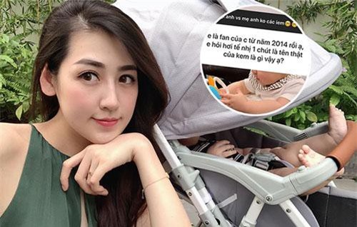 Sau sinh 8 tháng, Á hậu Tú Anh mới thoải mái tiết lộ tên thật của con trai đầu lòng