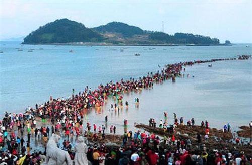 Kỳ thú con đường nổi lên giữa đại dương khi mặt nước chia đôi