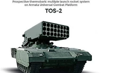 Đồ họa hệ thống phun lửa hạng nặng TOS-2 Armata. Ảnh: TASS.
