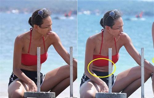 Tìm điểm khác nhau trong hình của Kỳ Duyên - Minh Triệu: Ngấn bụng đâu mất rồi?