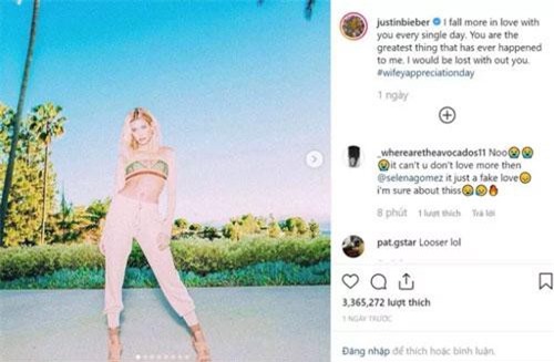 Justin Bieber yêu vợ hơn mỗi ngày