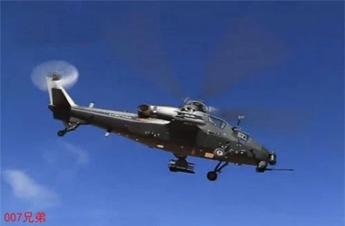 Mạng quân sự Trung Quốc gần đây đăng tải loạt hình ảnh không quân nước này thử nghiệm khả năng chống tăng của trực thăng tấn công Z-10 với mục tiêu thực. Nguồn ảnh: 007
