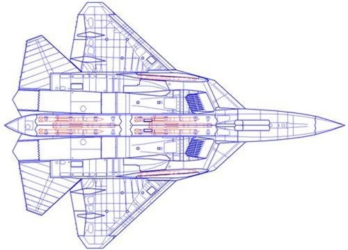 Sơ đồ khoang vũ khí của tiêm kích tàng hình Su-57. Ảnh: TASS.