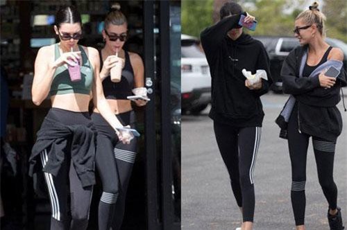 2 chân dài 9X hot nhất Hollywood Kendall và Hailey đọ body: Mặc đồ thể thao thôi có cần phải "nuột" thế không?