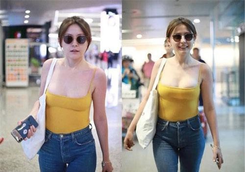 Mỹ nhân Tân Cương gây tranh cãi vì mặc hở ở sân bay