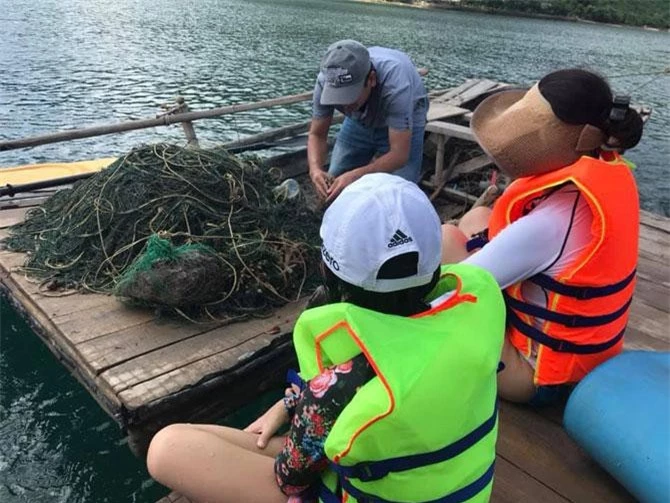 Gỡ lưới, bắt cù kỳ cho bữa trưa.