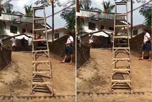 CLIP: ‘Khiếp vía’ bóng ma bí ẩn di chuyển thang