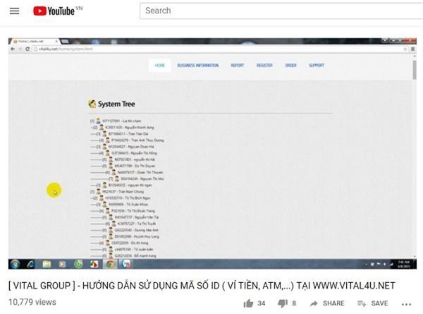 Khuyến cáo người dân không tham gia hoạt động kinh doanh đa cấp trái phép của VITAL4U.NET