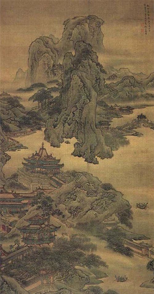 Bức tranh "A Phòng cung đồ" - Bức họa cung A Phòng của họa sĩ Viên Diệu, đời Thanh.
