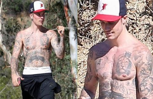 Justin Bieber cởi trần khoe vòm ngực và cơ bụng săn chắc đầy nam tính đốn tim chị em